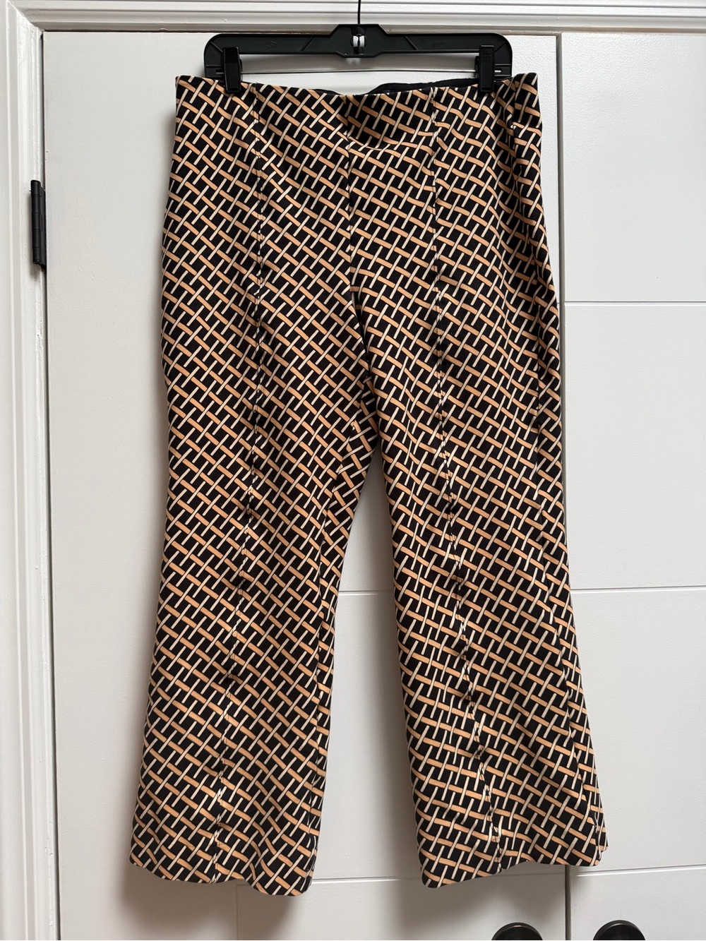Maeve Anthropologie wide Leg Geometric Stretchy Pants Pants sz XL Black Gold